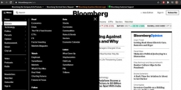 Halaman Menu pada Situs Bloomberg.com