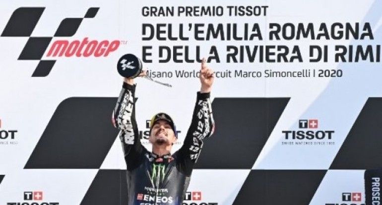 Vinales menang di Emilia Romagna (20/9). Gambar: ANDREAS SOLARO/AFP via Sukabumiupdate.com