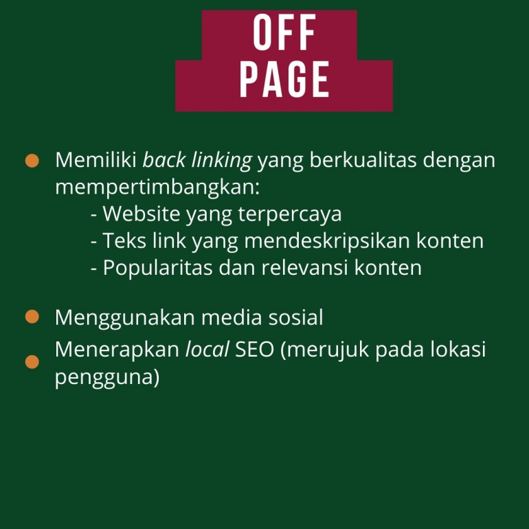 Off-Page SEO (Gambar: Filma Dewi Lukito)