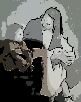 Foto Yesus dan anak kecil/ilustrasi pribadi