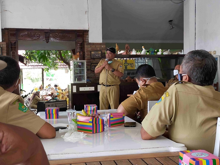 dr. Sartono MM, Kadinkes Brebes begitu semangat dalam sambutannya. Dokpri.