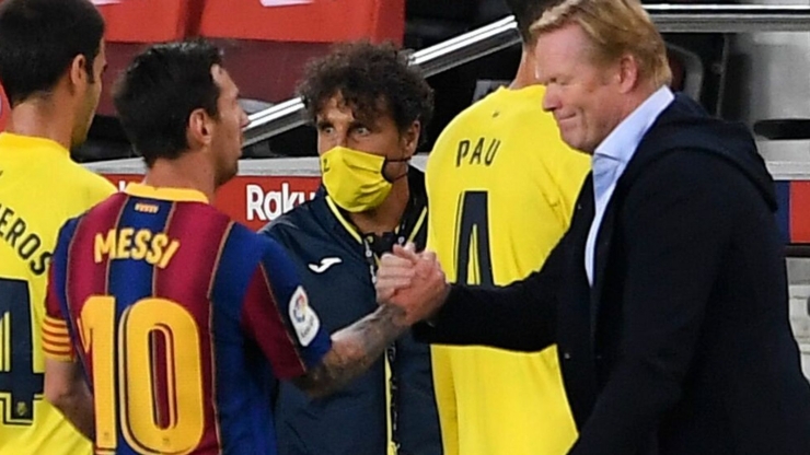 Kolaborasi Messi dan Koeman berhasil mengawali laga perdana melawan Villarreal dengan kemenangan 4-0 (Foto Skysports.com).