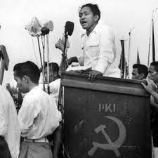 Dipa Nusantara (DN) Aidit, Ketua Umum PKI, saat kampanye PKI (1955)/Foto: historia.id