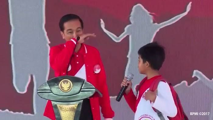 Jokowi dan Anak yang bercita-cita jadi Youtuber (Sumber: Tribunnews.com)