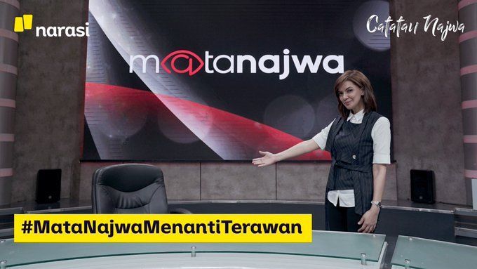 Kursi kosong untuk Menkes Terawan sudah disediakan Najwa Shihab (twitter@MataNajwa)