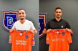 2 pemain baru Istanbul Basaksehir musim ini, Rafael (kiri) dan Nacer Chadli (kanan). | foto: AA Photos via dailysabah.com