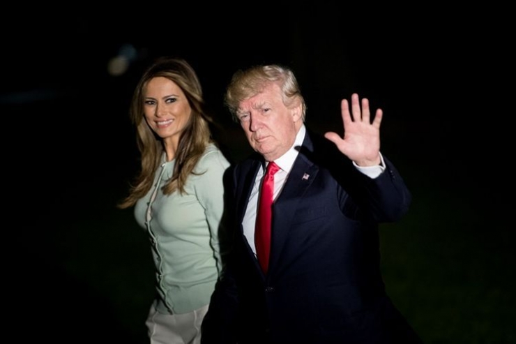 Presiden Amerika Serikat Donald Trump dan istrinya, Melania Trump | Sumber gambar: KOMPAS.com/ AFP