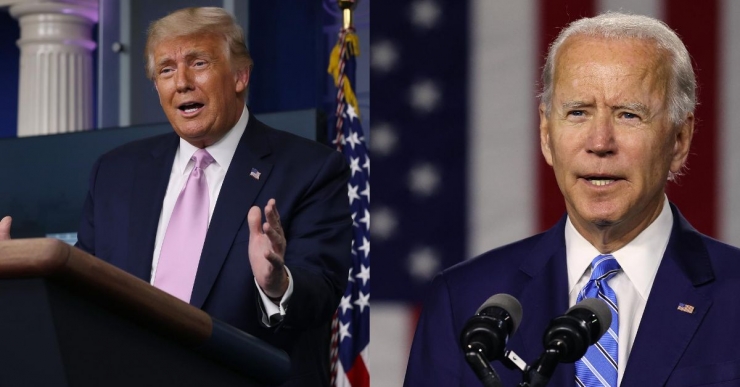 Gambar Ilustrasi Donald Trump dan Joe Biden saat debat capres pertama. Sumber: 10goneviral.com 