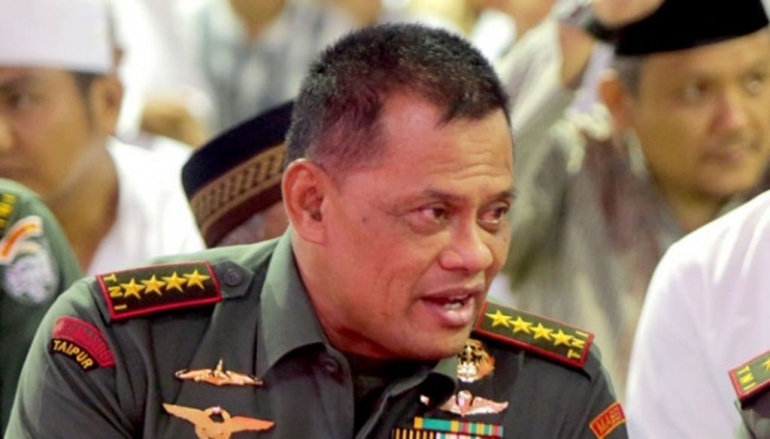 Ilustrasi: koranpagionline.com (foto Gatot saat menjabat menjadi panglima TNI)