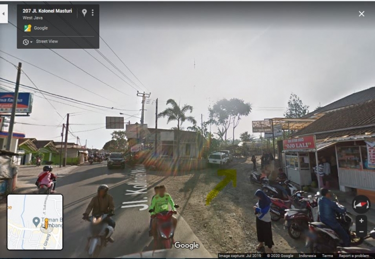 Jalan menuju Kebun Teh Sukawana. Sumber: Google Street View diolah pribadi
