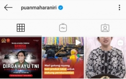 Instagram Puan Maharani| Tangkapan layar dokpri