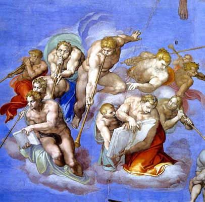 -Angels and Saints of the Last Judgement by Michaelangelo-/shionoyama.com