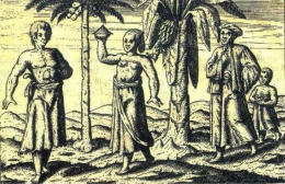 Gambar Gaun wanita dan pria Jawa biasa (kiri). Sedang pergi ke pasar Banten, dan pakaian pedagang kaya dengan pembantunya (kanan).