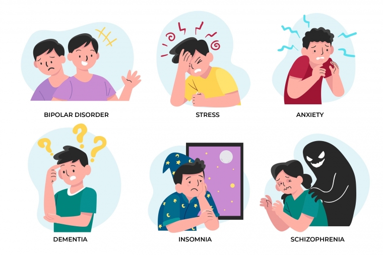 Ilustrasi gangguan mental. Foto dari Freepik.com