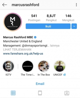 Ig Marcus Rashford memakai gelar MBE|@marcusrashford