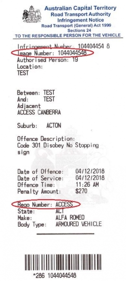 Denda 270 dollar akibat parkir sembarangan di Canberra (accesscanberra.act.gov.au)