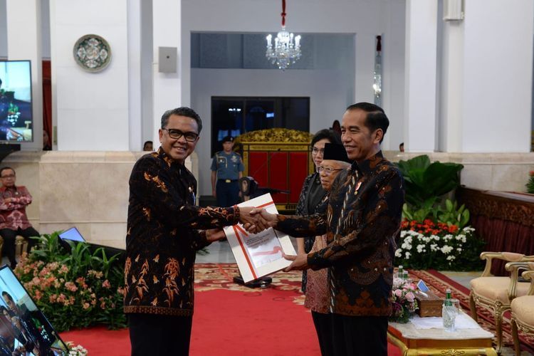 Nurdin Abdullah pada Kegiatan Penyerahan Daftar Isian Pelaksanaan Anggaran (DIPA) oleh Presiden Joko Widodo, di Istana Negara, Jakarta, pada Kamis (14/11/2019).(DOK. Humas Pemerintah Sulsel)