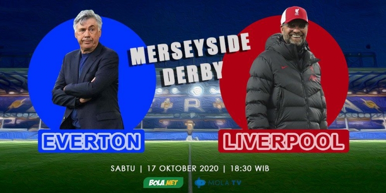 Duel Everton vs Liverpool juga menjadi duel taktik antara Ancelotti dan Klopp. Gambar: Bola.net