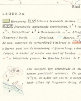 Penjelasan dalam peta Bangka tahun 1933/koleksi pribadi