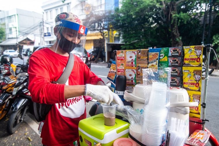 Ilustrasi penjual kopi | Gambar: Dok. Mantab via Kompas.com