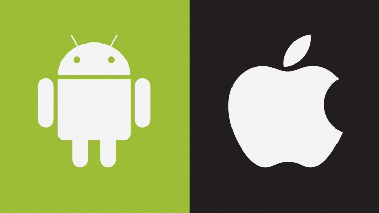 Ilustrasi Android versus Iphone | Foto Jeda.id