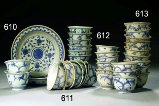 Berbagai jenis keramik Cina Dinasti Ming. Sumber: Y Eriawati/Puslit Arkenas