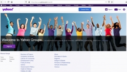 Tangkapan layar laman Yahoo Groups. Sumber: groups.yahoo.com