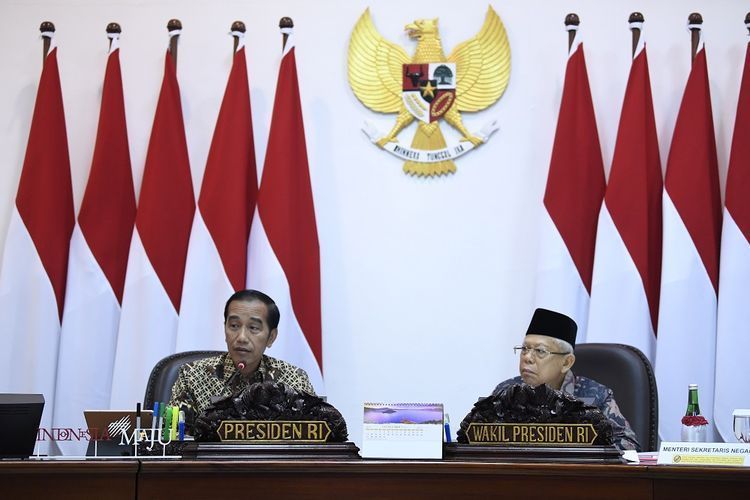 Presiden Joko Widodo dan Wakil Presiden Ma'ruf Amin. (ANTARA FOTO/PUSPA PERWITASARI)