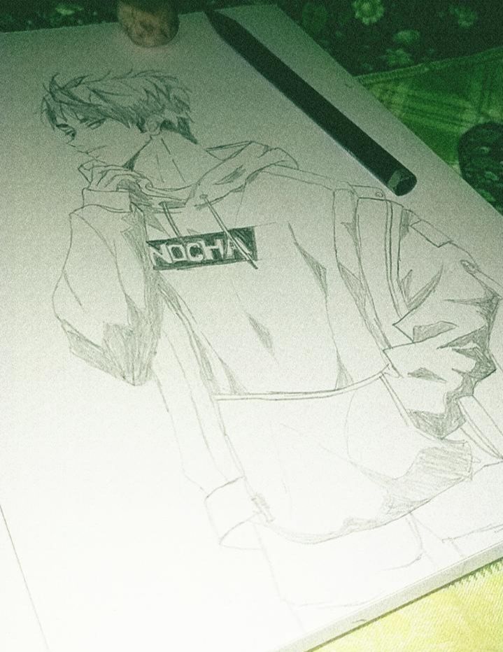 dokumentasi pribadi | Salah satu karakter Haikyuu (Osamu Miya) yang saya gambar