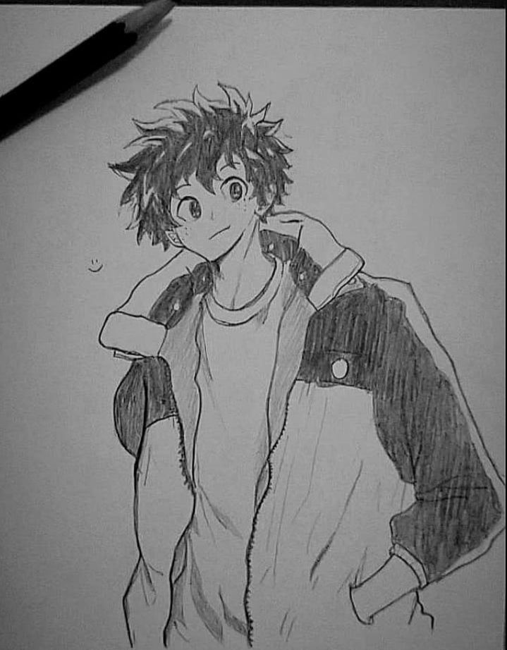 dokumentasi pribadi | Hasil gambar saya dengan objek karakter utama Boku No Hero Academia (Izuku Midoriya)