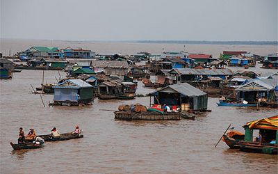Danau Tonle Sap pada saat musim hujan/Sumber: Mekongcruise.com