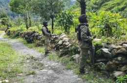 Personel Brimob BKO bersiaga di Sugapa, Kabupaten Intan Jaya, Papua. (ANTARA /HO-Humas Polda Papua)