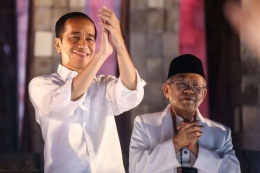 Presiden Jokowi dan Wapres Ma'ruf Amin. Sumber: KOMPAS.com/GARRY ANDREW LOTULUNG