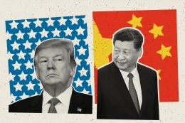 Kiri : Donald Trump (Amerika), Kanan : Xi Jinping (Tiongkok). Source :https://foreignpolicy.com/