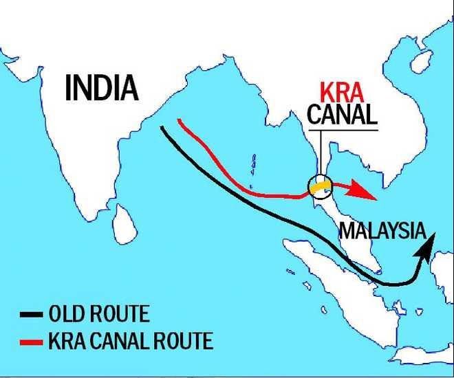Peta Kanal Kra | Sumber: tfipost.com
