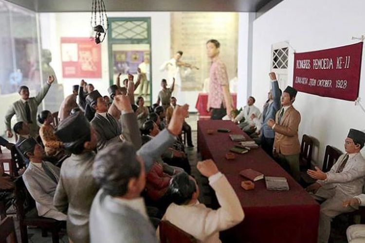 Diorama Kongres Pemuda di Museum Sumpah Pemuda, Jalan Kramat Raya, Jakarta Pusat, Kamis (22/10/2015).(KOMPAS/PRIYOMBODO)