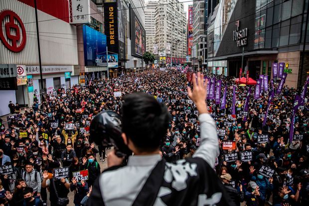 Gelombang gerakan pro demokrasi Hongkong. Photo: WSJ