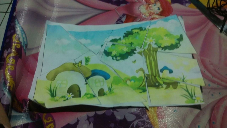 Puzzle anak kelas 1 dan 2. Dokumentasi pribadi.