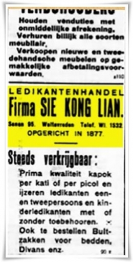 Iklan di koran Bataviaasch Nieuwsblad 1925 (Foto: makalah Pak Udaya Halim)
