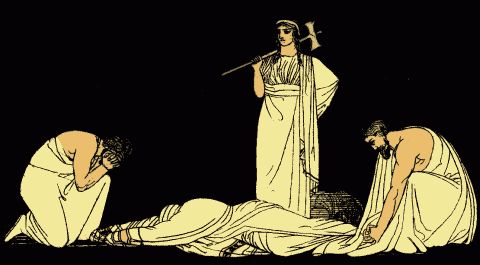 Pembunuhan Agamemnon, ilustrasi dari Stories from the Greek Tragedians oleh Alfred Church, 1897 (Sumber foto: wikipedia.org / public domain)