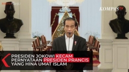 Jokowi mengecam Prancis (Tangkapan layar kompas TV via tribunjabar.co.id)