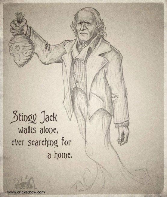 Stingy Jack, tokoh utama dalam Jack O' lattern. (cricketbowdesign.com)