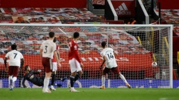 Arsenal mempermalukan Manchester United dengan skor tipis 0-1 (1/11). Gambar: Pool via Reuters