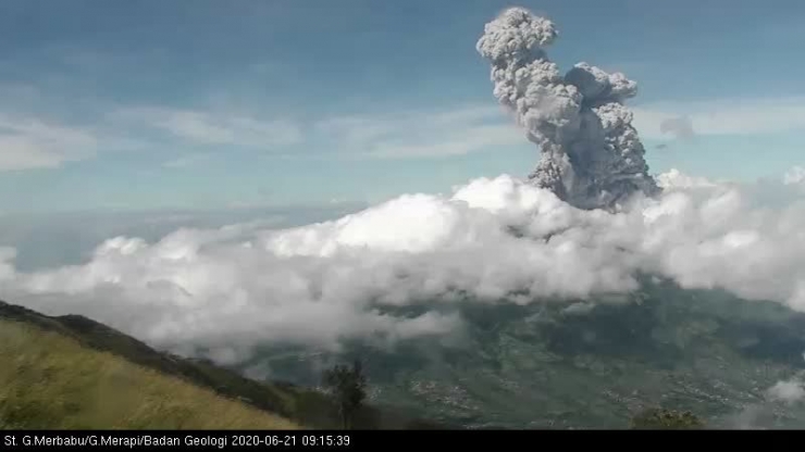 Erupsi Merapi pada 21 Juni 2020 (twitter/BPPTKG)