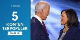 Joe Biden dan Kamala Harris terpilih sebagai Presiden dan Wakil Presiden Amerika Serikat selanjutnya. (Gambar diolah dari sumber AFP via Kompas.com)
