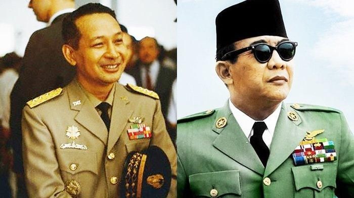 Bung Karno dan Pak Harto (Foto: tribunnews.com)