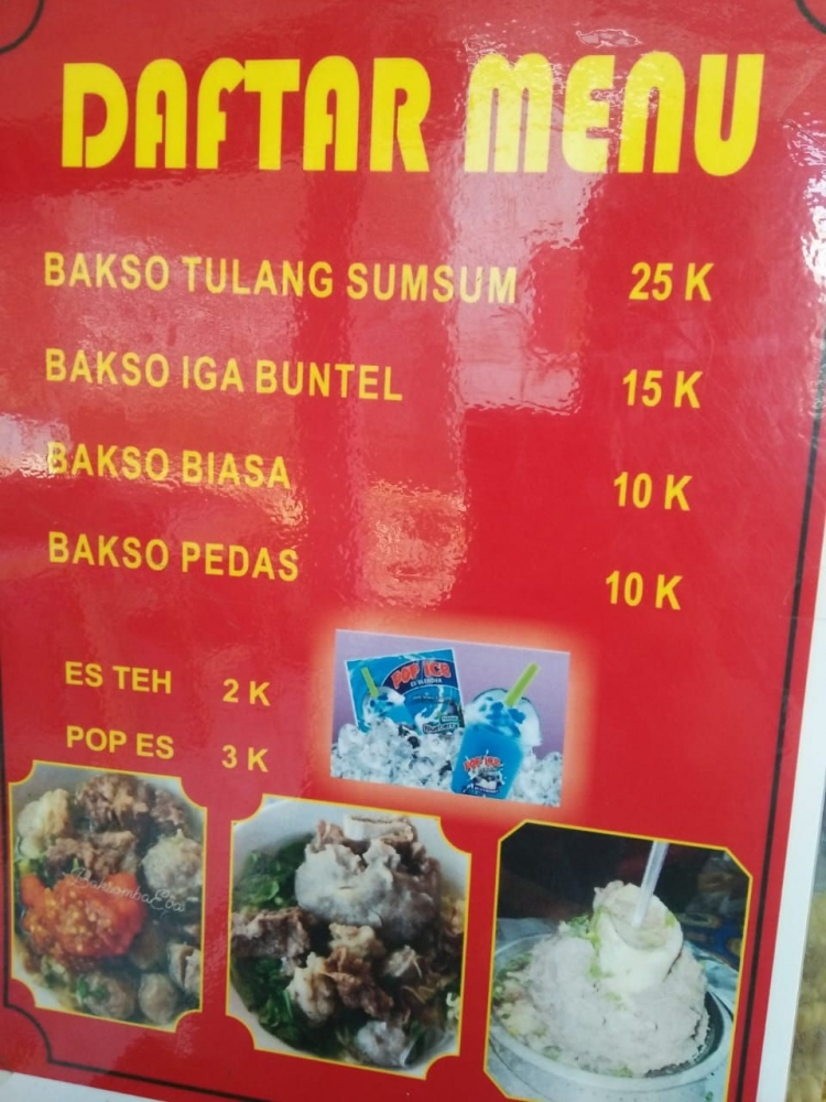 Daftar menu / dok. Vera shinta