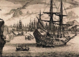 Ilustrasi Portugis menyerang Melaka