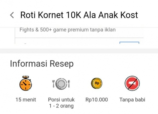 Informasi Resep di Yummy app/dokpri