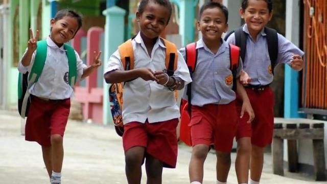 Anak-anak rindu ke sekolah bertemu teman-teman. Sumber foto: Liputan6.com
